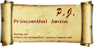 Princzenthal Janina névjegykártya